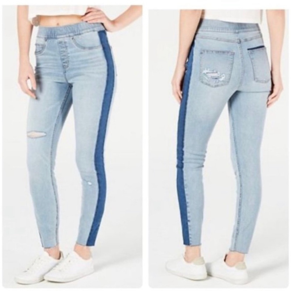 SPANX Side Stripe Distressed Skinny Leggings worn once